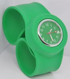 Relógio do punho do silicone do OEM, meninos verdes/relógio de borracha das meninas