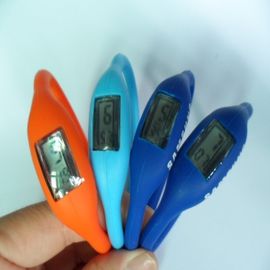 Relógio branco/azul do punho do silicone, relógio de pulso de quartzo dos esportes com o botão ajustável do tempo