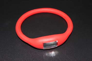 O relógio do punho do bracelete dos esportes com o íon da geléia da borracha de silicone, vermelho conduziu o relógio