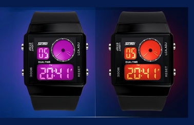 Tempo duplo do relógio analógico-numérico unisex do tempo dobro com os 5 luminosos das cores