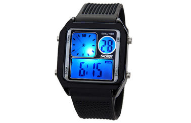 O relógio análogo do LCD da faixa do plutônio do luminoso do EL, alarma relógios de pulso de Digitas