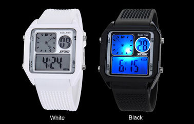 O relógio análogo do LCD da faixa do plutônio do luminoso do EL, alarma relógios de pulso de Digitas