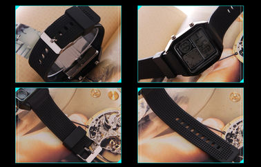 O relógio análogo do LCD da faixa do plutônio do luminoso do EL, alarma relógios de pulso de Digitas