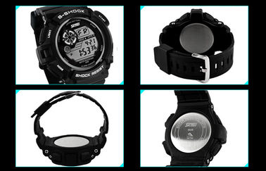 Relógio de Digitas Multifunction do painel LCD do preto da forma dos meninos com luminoso do EL