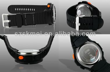 Relógio Multifunction preto do LCD Digital com luz da parte traseira do EL