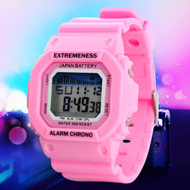 O relógio de Digitas Multifunction cor-de-rosa para as crianças, 12H/24H formata