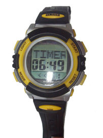 Relógio de Digitas redondo do esporte da mensagem unisex multifuncional com tempo do mundo