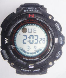 Faixa Multifunction do plutônio da profundidade do mergulho 30m do relógio de Digitas do estilo triplo de Casio do sensor