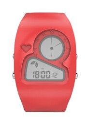 Original vermelho impermeável plástico do relógio de Digitas da cara dobro dado forma para mulheres