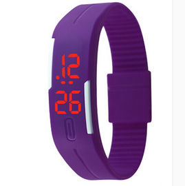 Relógio personalizado 3atm do bracelete do diodo emissor de luz Digital da geléia com luz vermelha para o amante dos pares