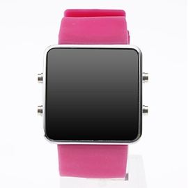 Relógio de pulso cor-de-rosa original do diodo emissor de luz Digital do silicone para o adolescente, relógio do toque do diodo emissor de luz