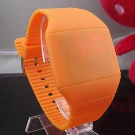 Relógio da cara de espelho do diodo emissor de luz Digital da tela de toque do silicone de Vogue para o estudante da escola