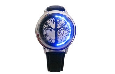 Relógio de pulso de couro do diodo emissor de luz Digital do bracelete unisex para nadar, à prova de água