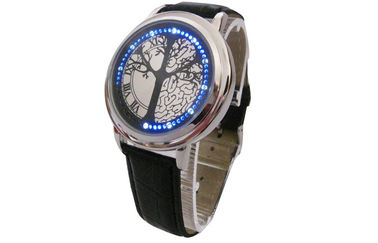 Relógio de pulso de couro do diodo emissor de luz Digital do bracelete unisex para nadar, à prova de água