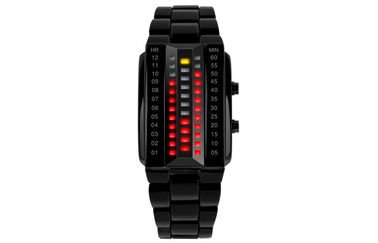 O relógio unisex do diodo emissor de luz 3D personalizou o relógio de pulso preto de Digitas da liga