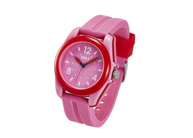 Relógio plástico eletrônico impermeável vermelho agradável de quartzo para as meninas personalizadas