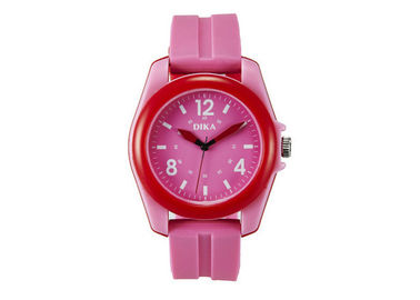 Relógio plástico eletrônico impermeável vermelho agradável de quartzo para as meninas personalizadas