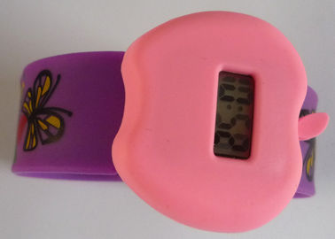 Apple Case roxo Slap pulseira de Silicone Pulseira relógios com movimento de quartzo preciso