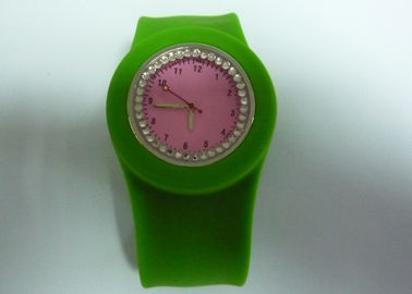 OEM quatro impressão cor strass Slap pulseira Silicone relógios para a juventude