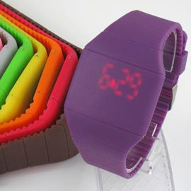 Relógio do punho do silicone dos esportes do toque do diodo emissor de luz de Digitas impermeável para crianças