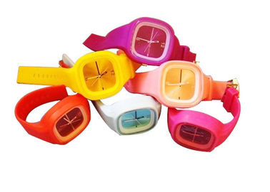 Relógio quadrado 3ATM impermeável do bracelete do silicone da geléia para as meninas - grandes