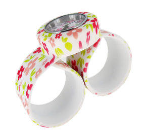 Relógio de pulso da batida do silicone da impressão da flor personalizado personalizado para crianças