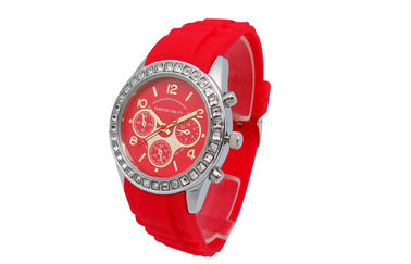 Relógio vermelho do punho do silicone