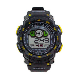 Relógios de homens Multifunction de Digitas do esporte preto simples 3 ATM impermeáveis