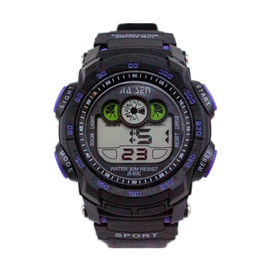 Relógios de homens Multifunction de Digitas do esporte preto simples 3 ATM impermeáveis