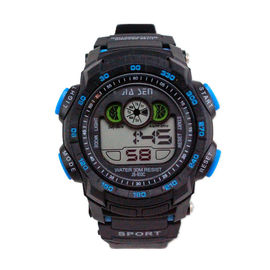Relógios de homens Multifunction de Digitas do esporte preto simples 3 ATM impermeáveis
