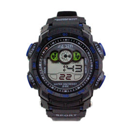 Relógios de homens Multifunction de Digitas do esporte preto simples 3 ATM impermeáveis